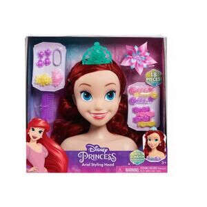 Princess Ariel Styling Head - 18 Pieces Hair Play Set for Kids - Ages 3+